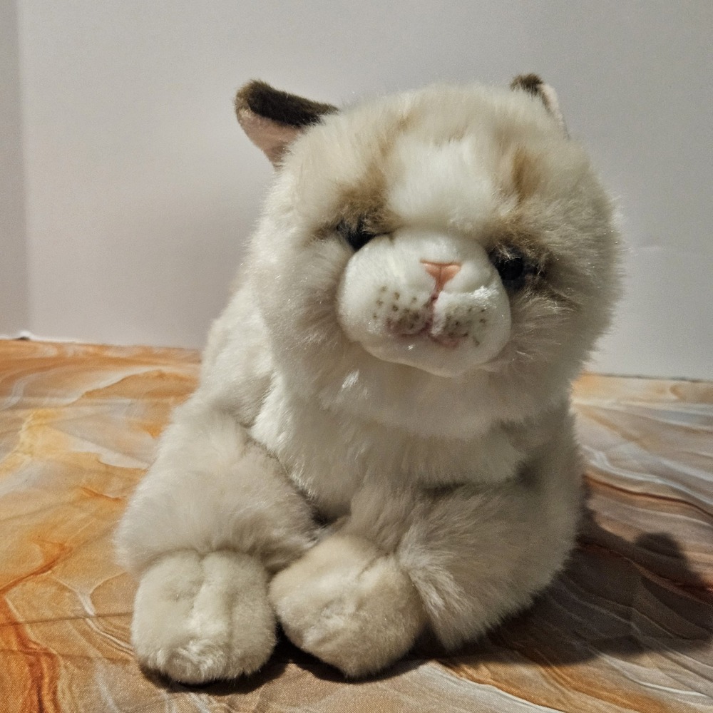 Cu-Mate Ragdoll Siamese Persian Cat Plush 14" Realistic Kitty Stuffed Animal